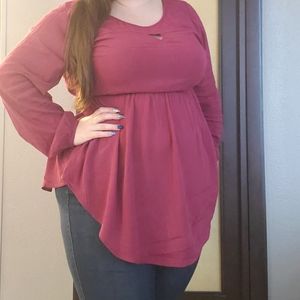 Wine Babydoll Top